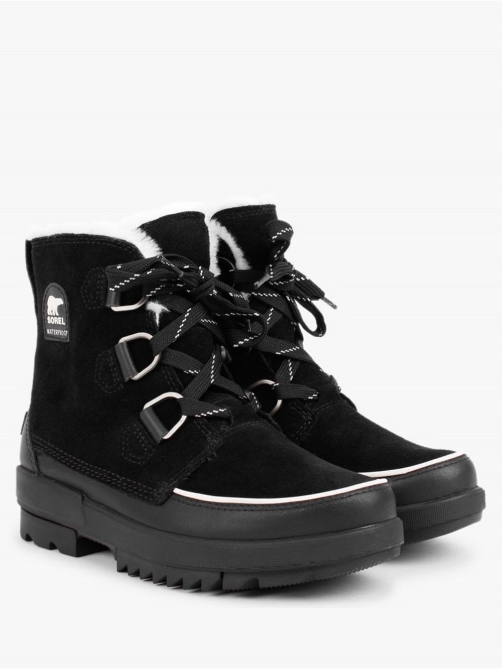 Sorel Torino II Parc Shearling Black Leather Waterproof Boots